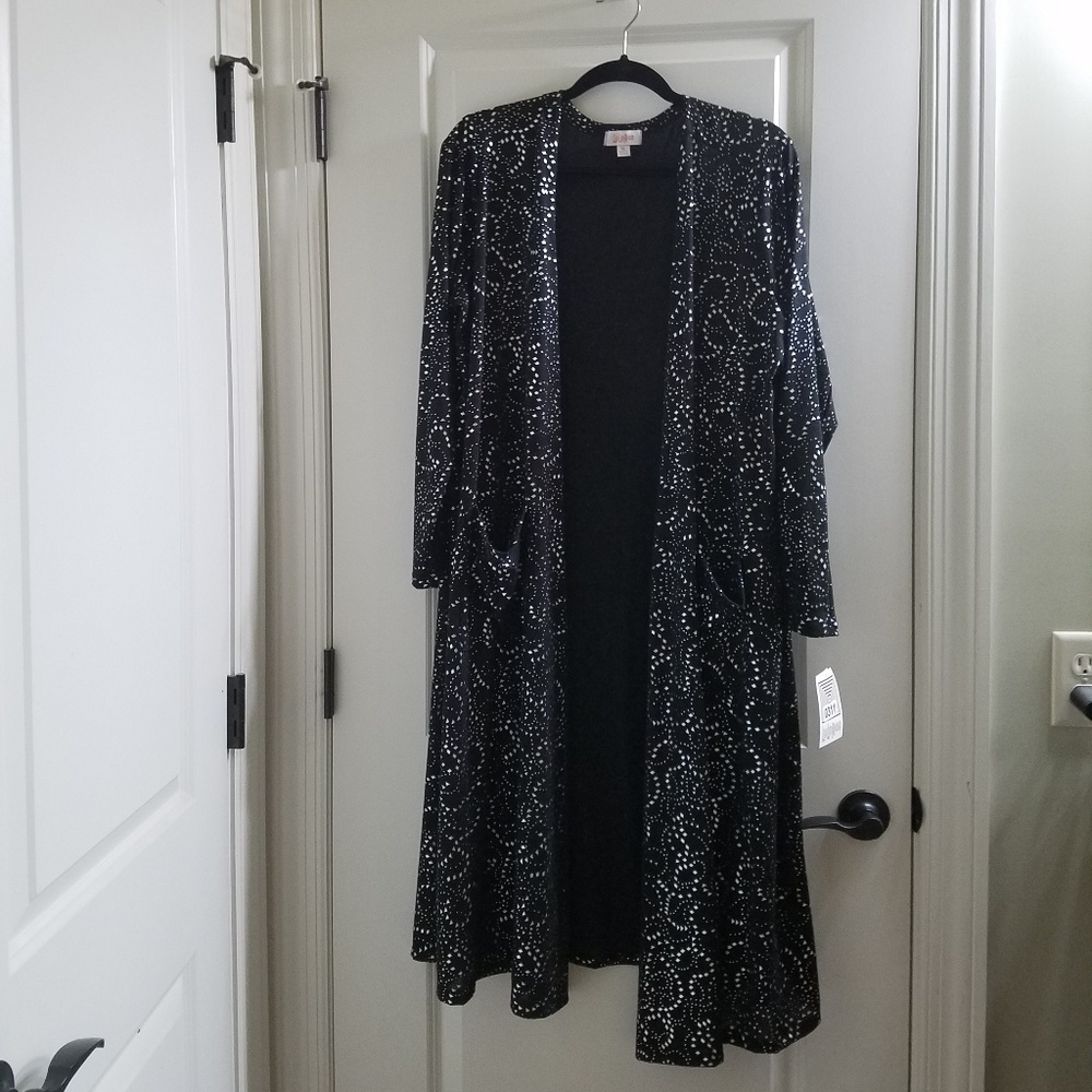 Black and silver lularoe Elegant Sarah